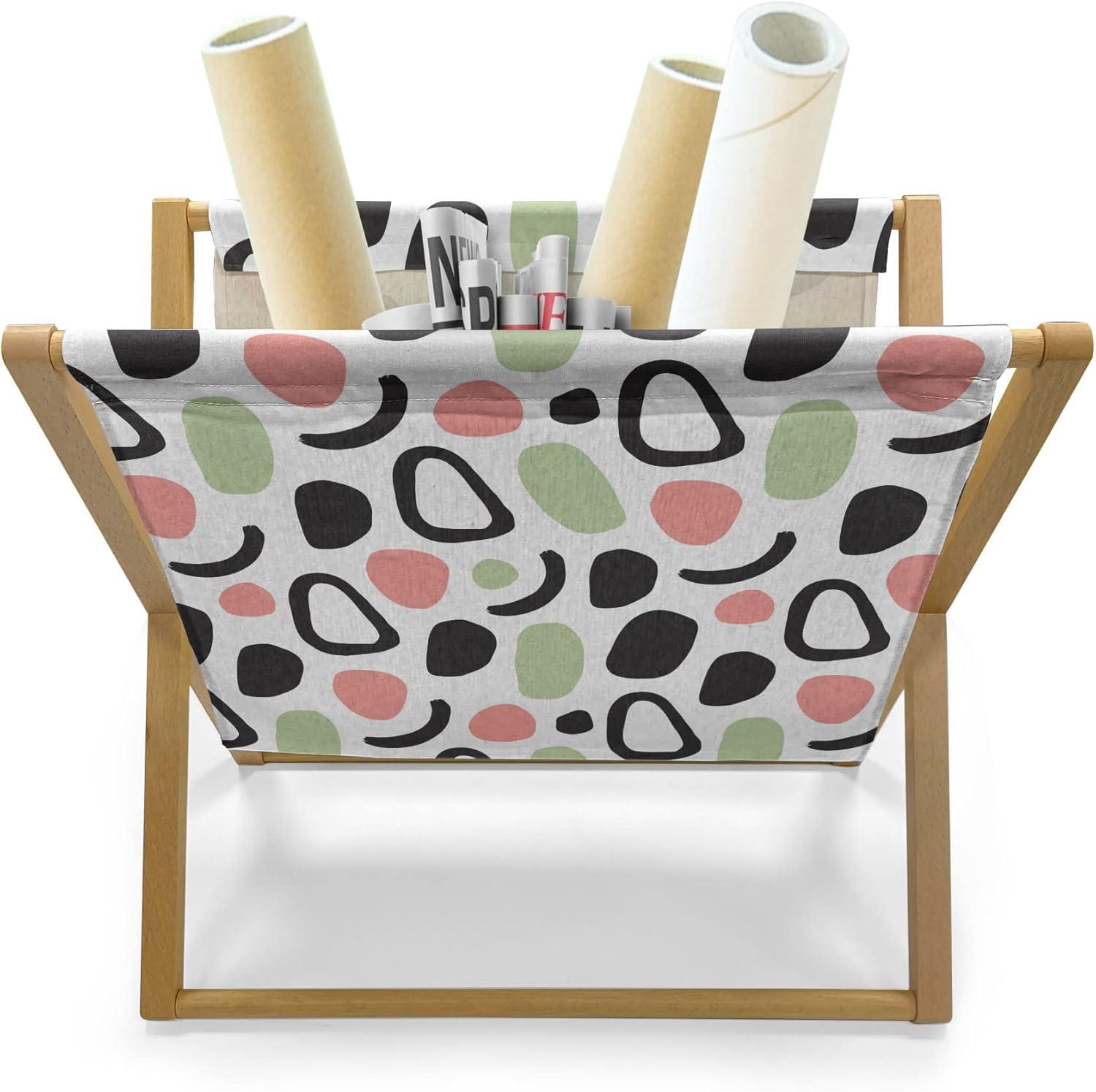 imageAmbesonne Valentines Day Magazine and Book Holder Classic Romantic Rose Flowers Branches Bouquet on Plain Backdrop Decorative Floor Rack Organizer for Living Room 22x19 White Ruby and GreenPale Green Coral Black