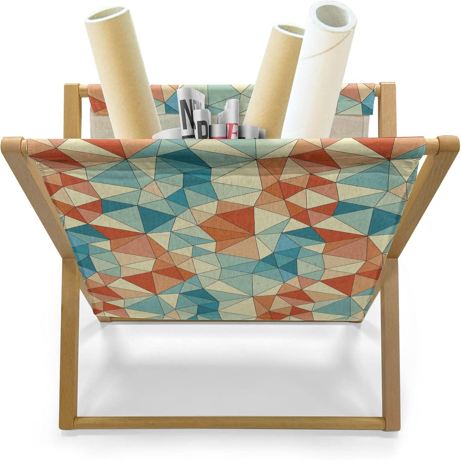 imageAmbesonne Valentines Day Magazine and Book Holder Classic Romantic Rose Flowers Branches Bouquet on Plain Backdrop Decorative Floor Rack Organizer for Living Room 22x19 White Ruby and GreenBurnt Orange and Blue