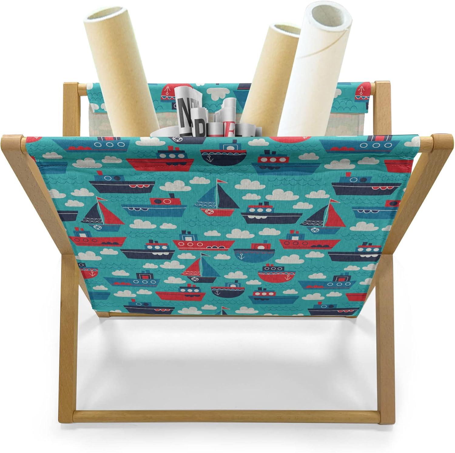 imageAmbesonne Valentines Day Magazine and Book Holder Dandelions in The Form of Hearts on a Plain Background Print Decorative Floor Rack Organizer for Living Room 22x19 Dark Coral PinkTurquoise Vermilion Blue