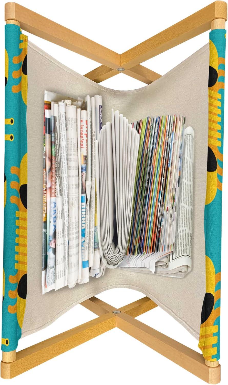 imageAmbesonne Valentines Day Magazine and Book Holder Dandelions in The Form of Hearts on a Plain Background Print Decorative Floor Rack Organizer for Living Room 22x19 Dark Coral PinkEarth Yellow and Teal