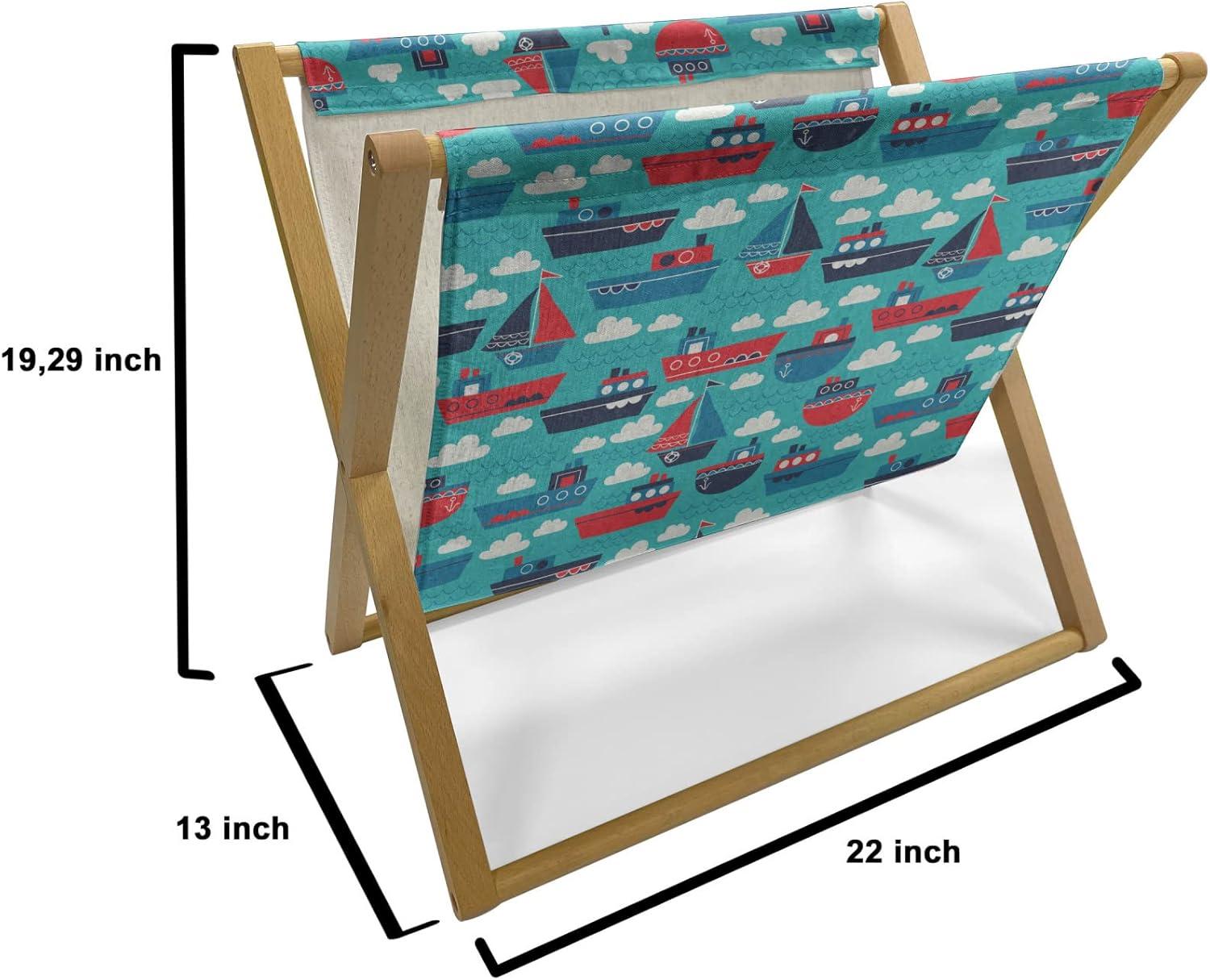 imageAmbesonne Valentines Day Magazine and Book Holder Dandelions in The Form of Hearts on a Plain Background Print Decorative Floor Rack Organizer for Living Room 22x19 Dark Coral PinkTurquoise Vermilion Blue