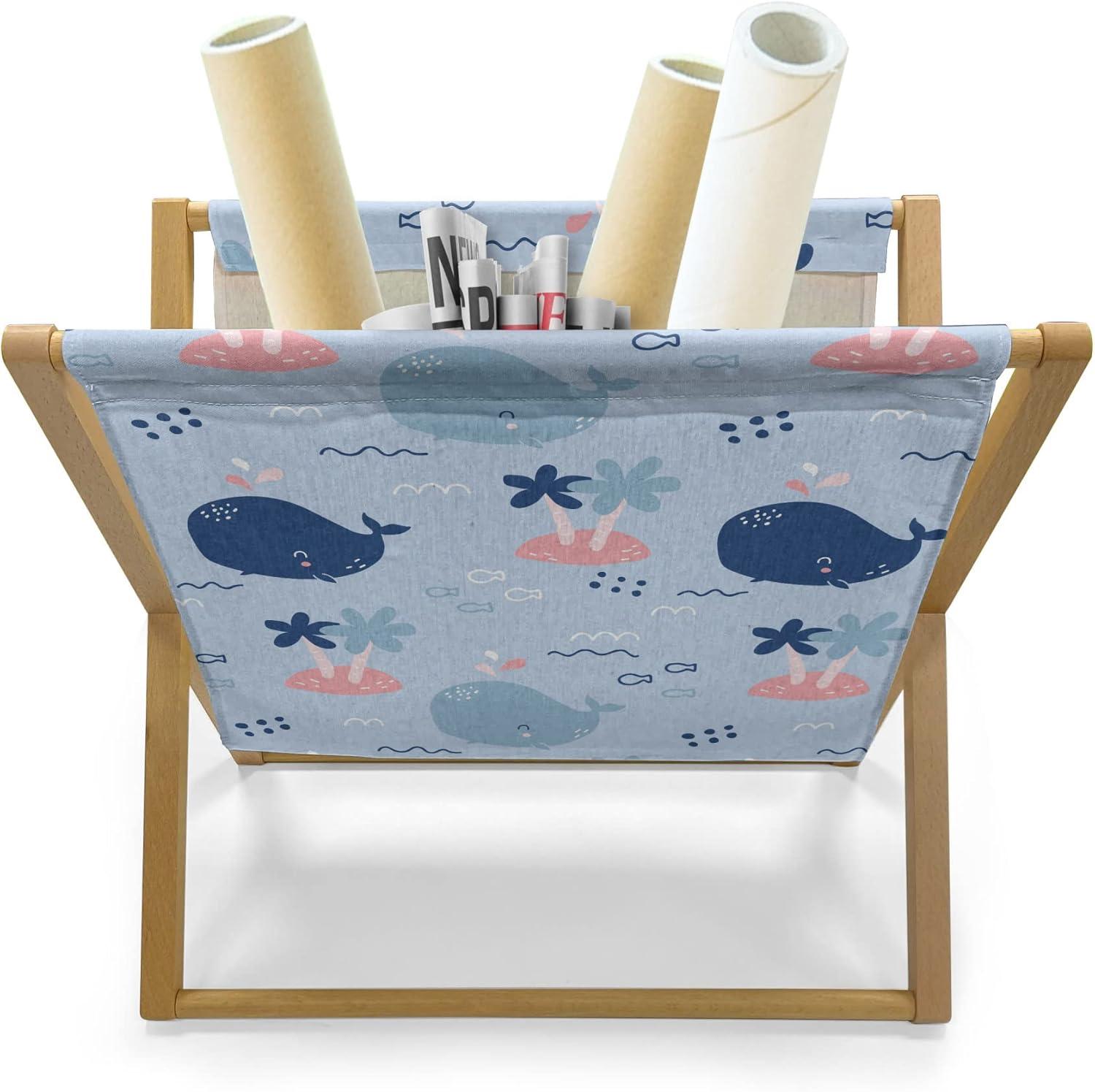 imageAmbesonne Valentines Day Magazine and Book Holder Dandelions in The Form of Hearts on a Plain Background Print Decorative Floor Rack Organizer for Living Room 22x19 Dark Coral PinkCoral and Ceil Blue