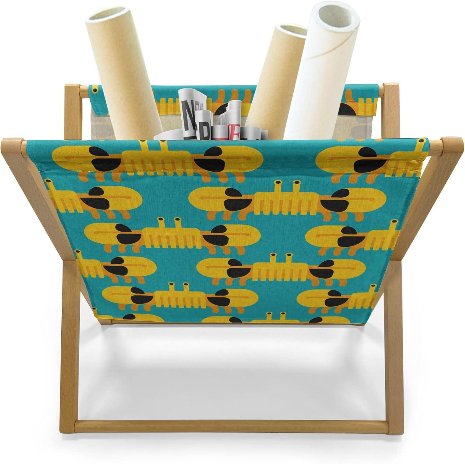 imageAmbesonne Valentines Day Magazine and Book Holder Dandelions in The Form of Hearts on a Plain Background Print Decorative Floor Rack Organizer for Living Room 22x19 Dark Coral PinkEarth Yellow and Teal