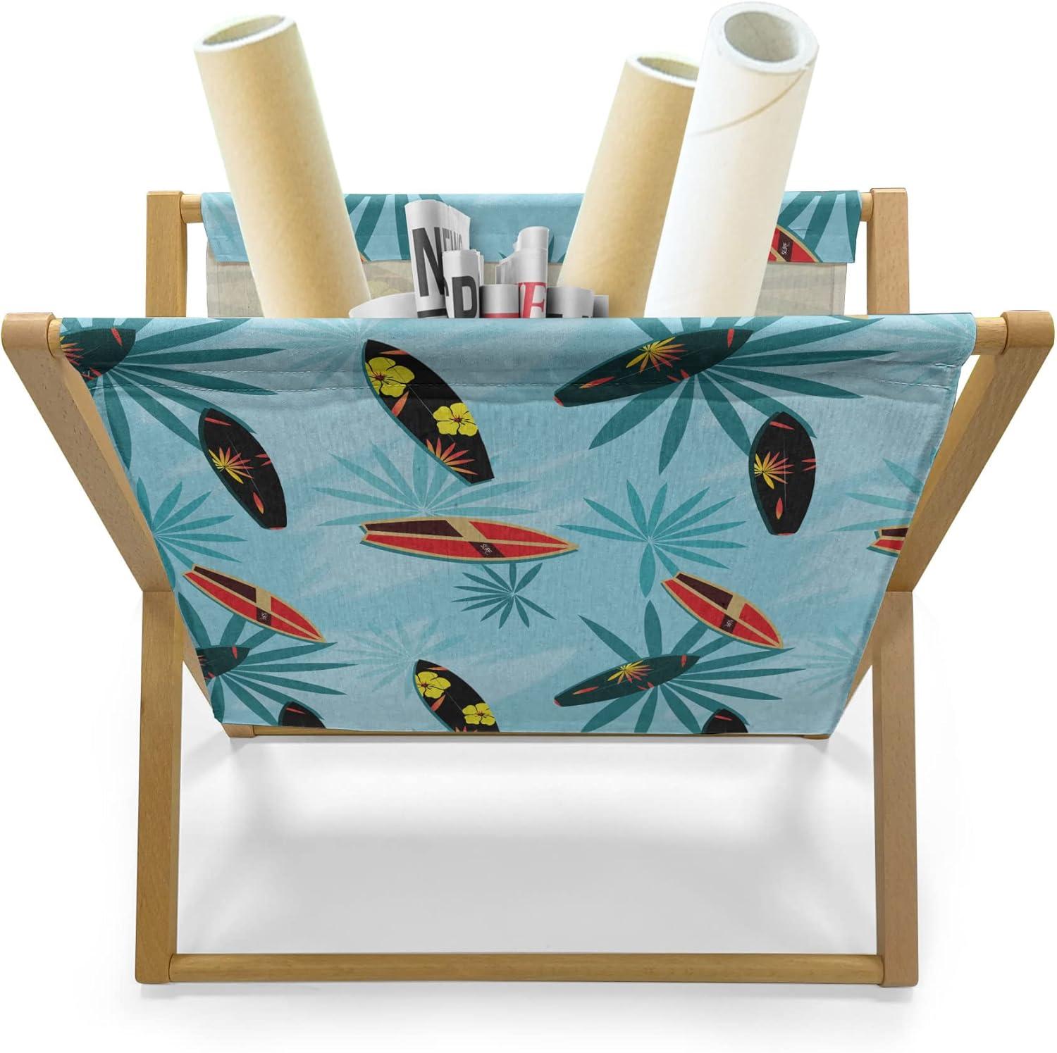 imageAmbesonne Valentines Day Magazine and Book Holder Dandelions in The Form of Hearts on a Plain Background Print Decorative Floor Rack Organizer for Living Room 22x19 Dark Coral PinkBlue Black and Red