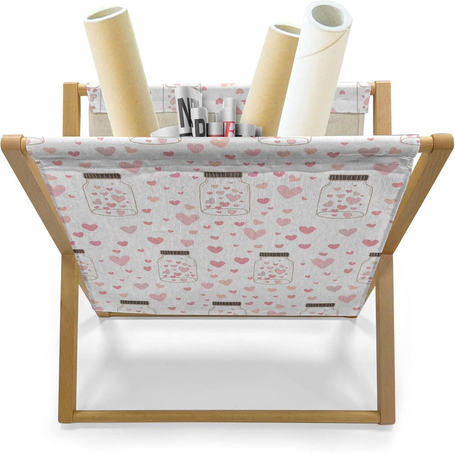imageAmbesonne Valentines Day Magazine and Book Holder Doodle Style Romantic Hearts in and Around Jars Love Themed Floor Rack Decor for Interior of Home amp Office 22 x 19 Rose Dark Taupe and WhiteRose Dark Taupe and White
