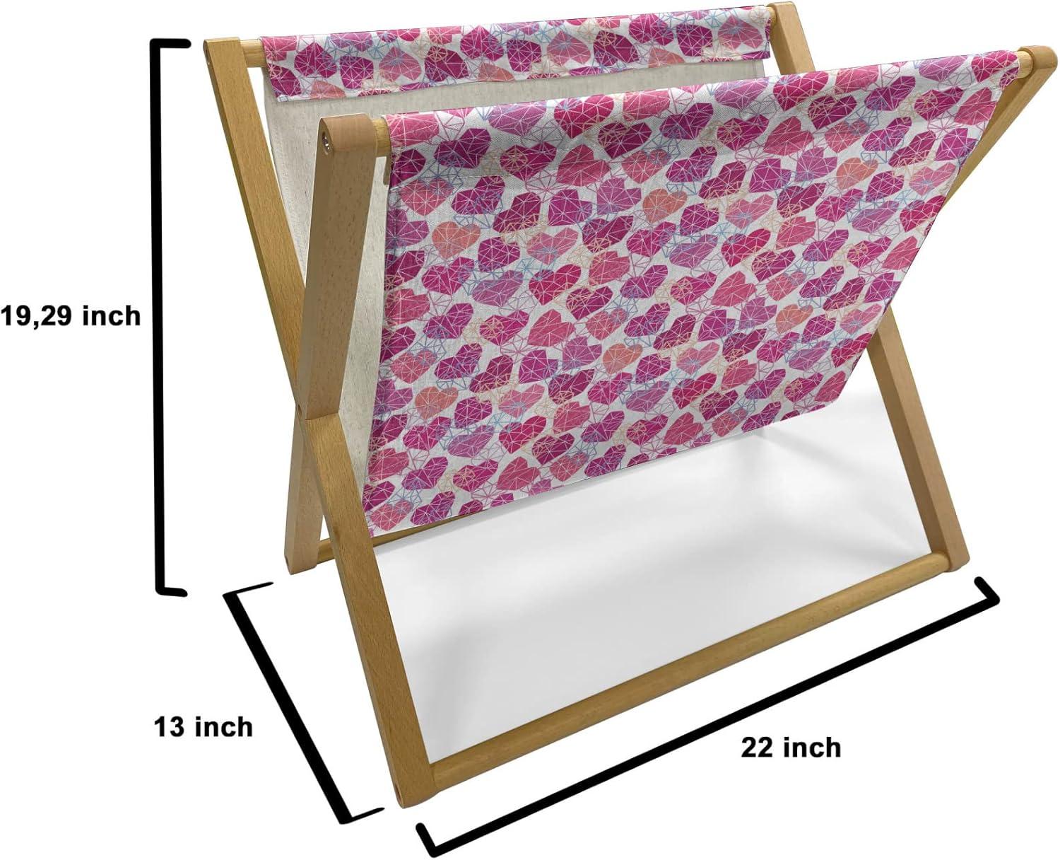 imageAmbesonne Valentines Day Magazine and Book Holder Doodle Style Romantic Hearts in and Around Jars Love Themed Floor Rack Decor for Interior of Home amp Office 22 x 19 Rose Dark Taupe and WhitePink Fuchsia and Salmon