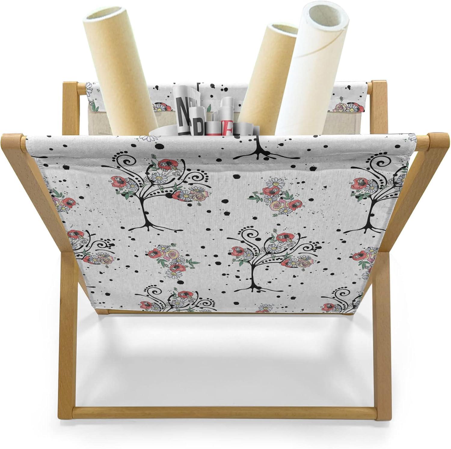 imageAmbesonne Valentines Day Magazine and Book Holder Doodle Style Romantic Hearts in and Around Jars Love Themed Floor Rack Decor for Interior of Home amp Office 22 x 19 Rose Dark Taupe and WhiteWhite Charcoal Grey Coral