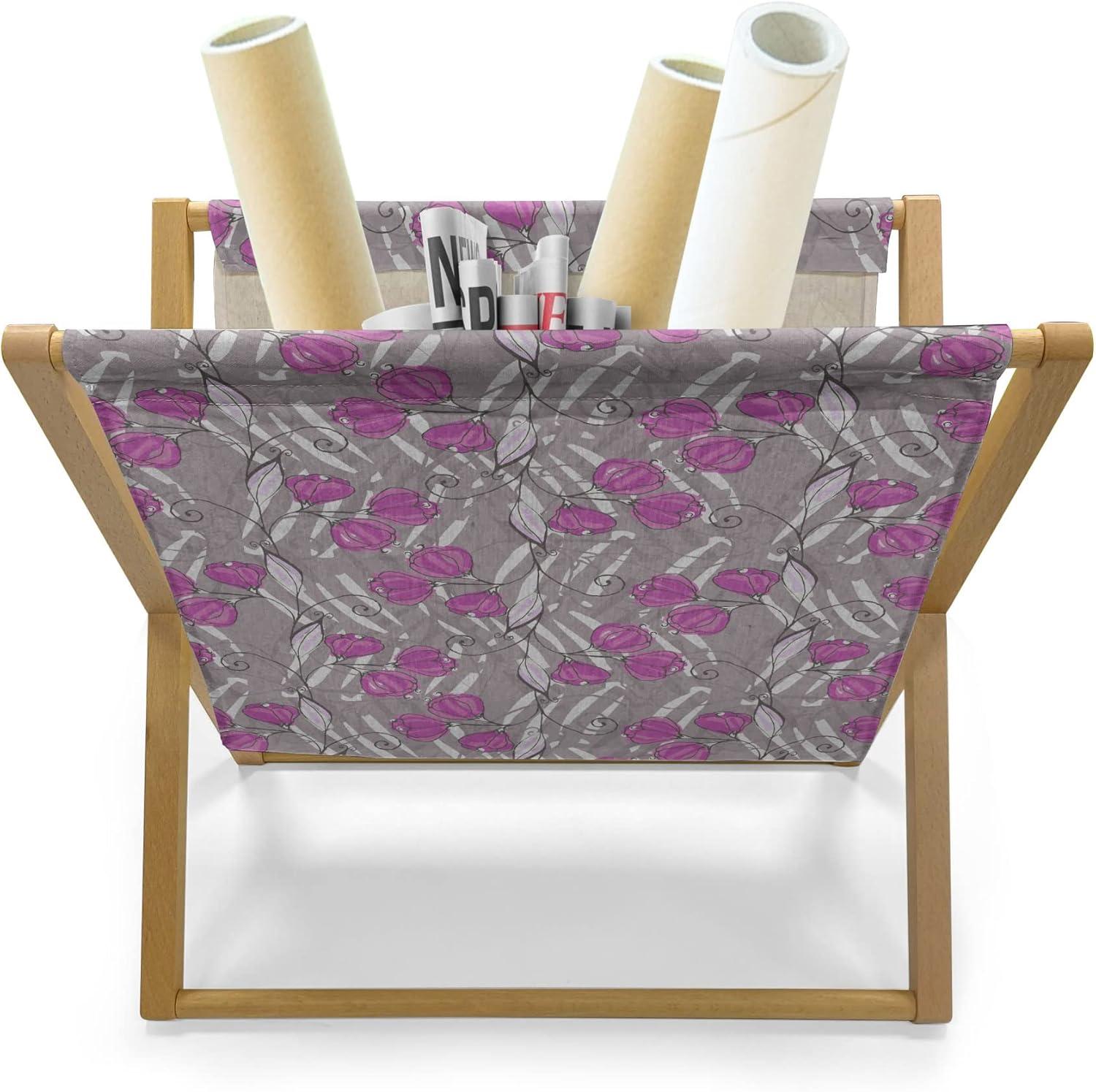 imageAmbesonne Valentines Day Magazine and Book Holder Heart Shapes Shabby Romantic Day Theme Love in Gradient Warm Tones Decorative Floor Rack Organizer for Living Room 22x19 Dark Coral and PinkFuchsia Taupe Grey