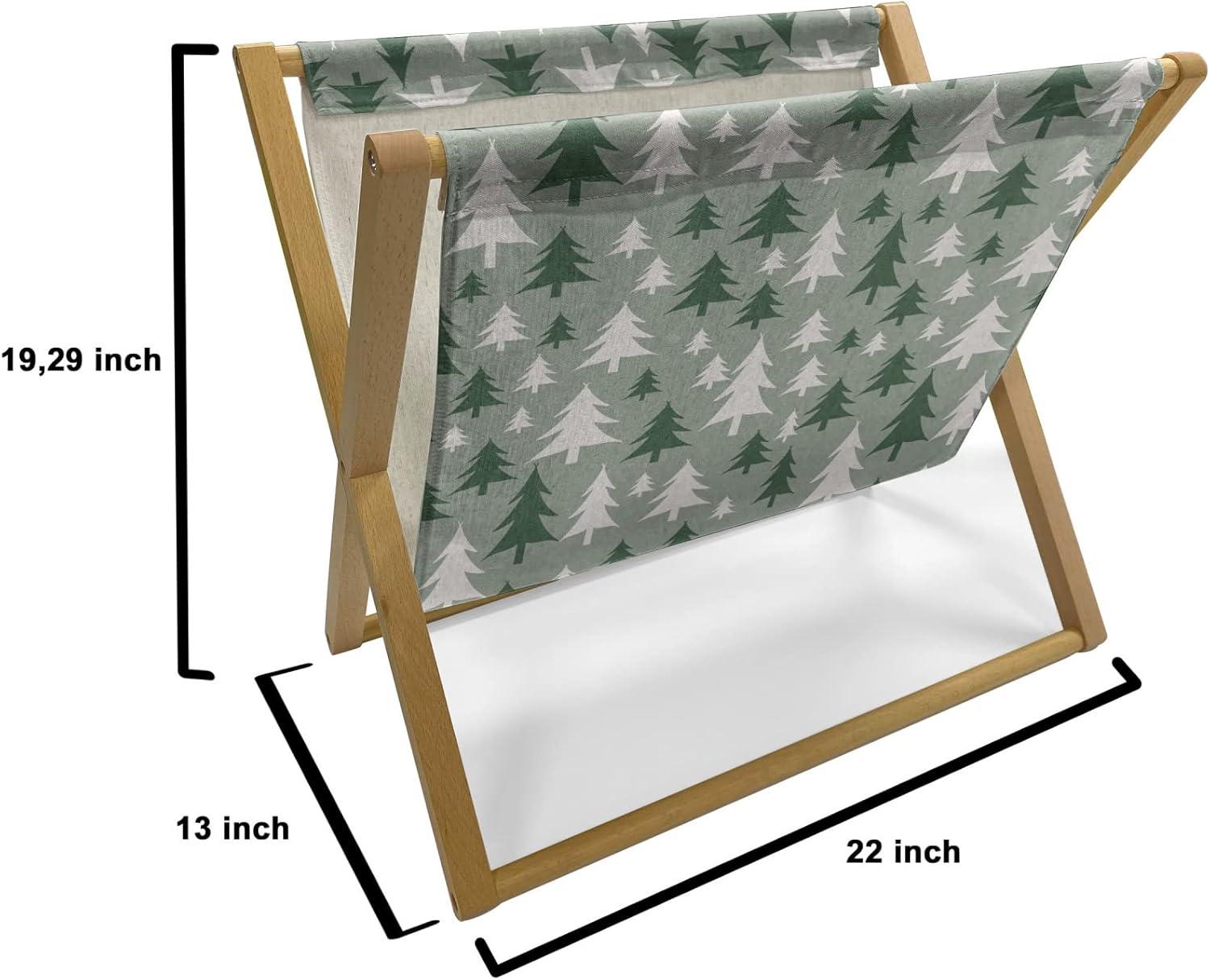 imageAmbesonne Valentines Day Magazine and Book Holder Hearts Arranged into Diagonal Squares Decorative Floor Rack Organizer for Living Room 22x19 Seafoam Dark CoralReseda Green Green