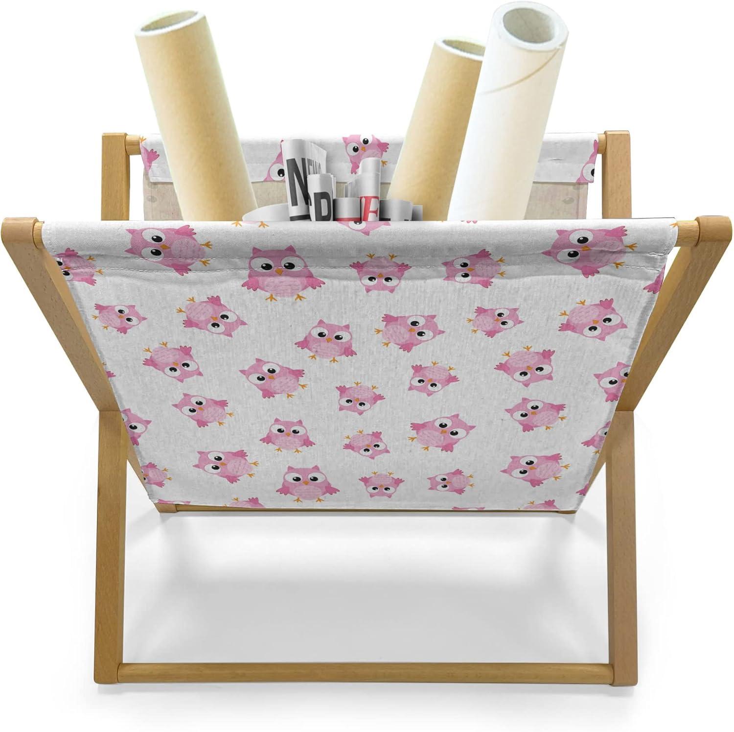 imageAmbesonne Valentines Day Magazine and Book Holder Hearts Arranged into Diagonal Squares Decorative Floor Rack Organizer for Living Room 22x19 Seafoam Dark CoralMarigold Pale Pink