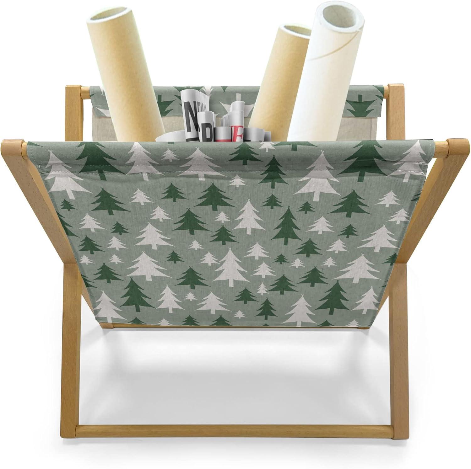 imageAmbesonne Valentines Day Magazine and Book Holder Hearts Arranged into Diagonal Squares Decorative Floor Rack Organizer for Living Room 22x19 Seafoam Dark CoralReseda Green Green