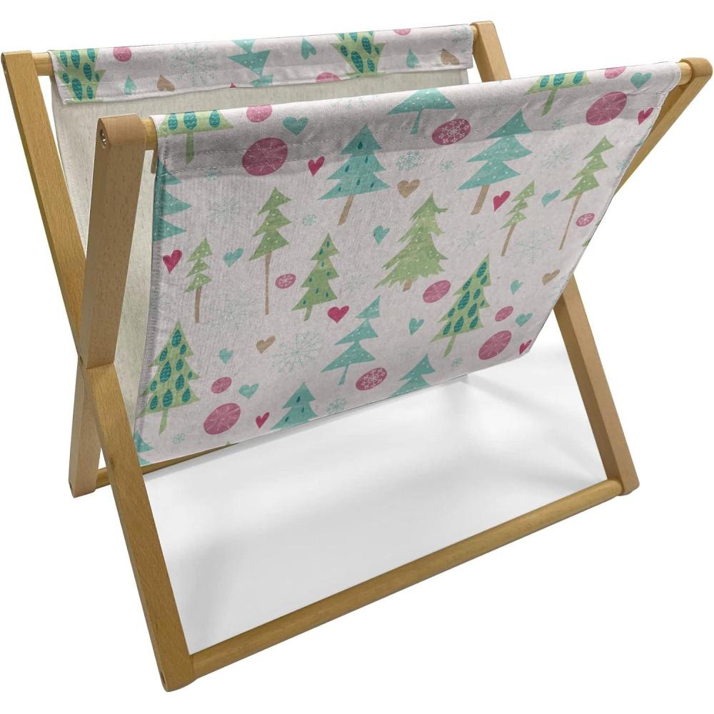 imageAmbesonne Bird Magazine and Book Holder Rhythmic Valentines Birds on Dark Tone Background Decorative Floor Rack Organizer for Living Room 22x19 Hunter Green Mint GreenPearl and Multicolor