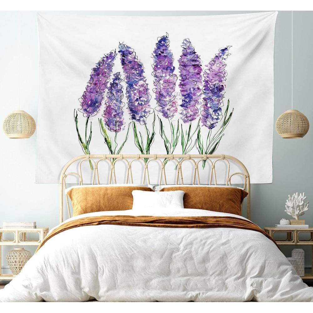 imageAmbesonne Compass Tapestry Compass Illustration with Lettering Nautical Ocean Adventure Themed Print Wide Wall Hanging for Bedroom Living Room Dorm 60 X 40 Night Blue BeigeViolet White