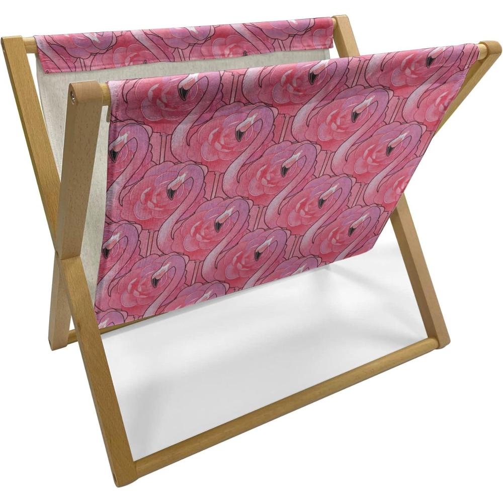 imageAmbesonne Flamingo Magazine and Book Holder Valentines Day Theme with Romantic Birds and Rose Petals Love Tropical Decorative Floor Rack Organizer for Living Room 22x19 Dark Coral and PinkDark Coral and Pink