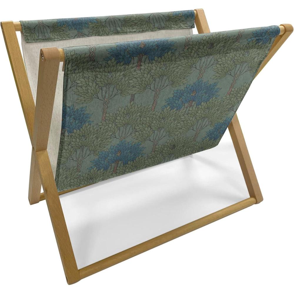 imageAmbesonne Flamingo Magazine and Book Holder Valentines Day Theme with Romantic Birds and Rose Petals Love Tropical Decorative Floor Rack Organizer for Living Room 22x19 Dark Coral and PinkArmy Green and Slate Blue