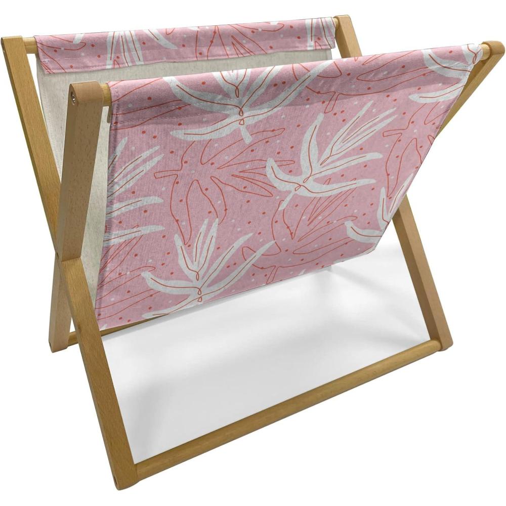 imageAmbesonne Romantic Magazine and Book Holder Love Hearts Stripes Celebration Party Lovers Valentines Design Decorative Floor Rack Organizer for Living Room 22x19 Magenta Night Blue and YellowPink Vermilion and White