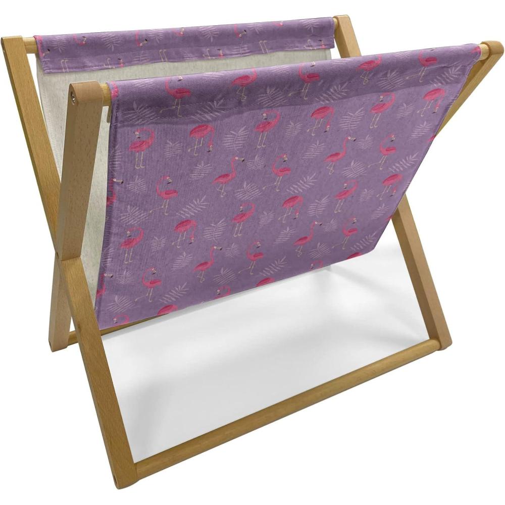 imageAmbesonne Romantic Magazine and Book Holder Love Theme Unicorns in Hearts for Valentines Day Decorative Floor Rack Organizer for Living Room 22x19 Pale Pink Pastel Yellow Pale MauveMauve and Pink