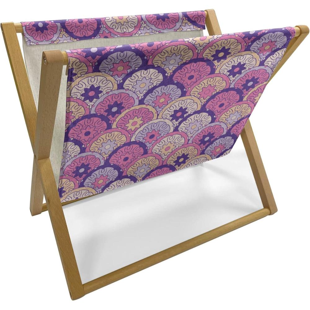 imageAmbesonne Romantic Magazine and Book Holder Love Theme Unicorns in Hearts for Valentines Day Decorative Floor Rack Organizer for Living Room 22x19 Pale Pink Pastel Yellow Pale MauveQuartz Peach and Pink
