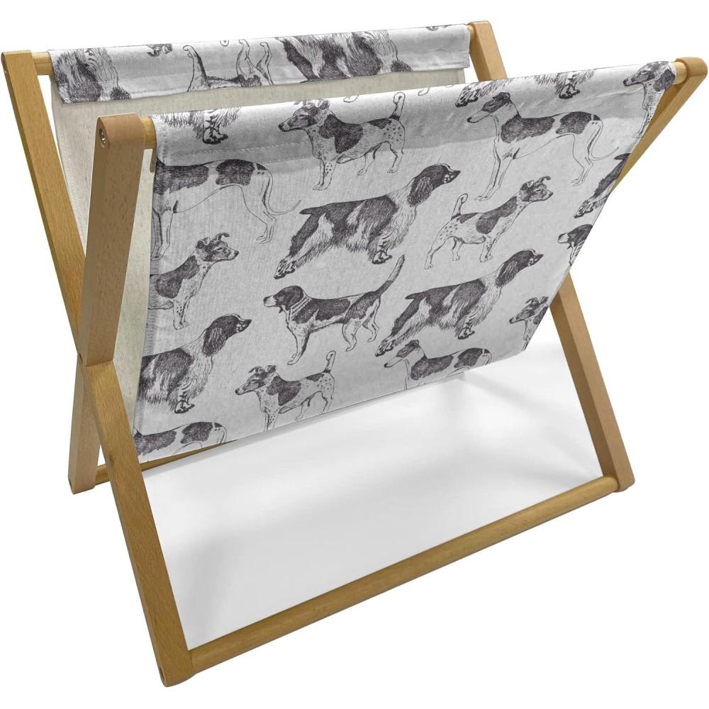 imageAmbesonne Romantic Magazine and Book Holder Love Theme Unicorns in Hearts for Valentines Day Decorative Floor Rack Organizer for Living Room 22x19 Pale Pink Pastel Yellow Pale MauveDark Purple Grey White