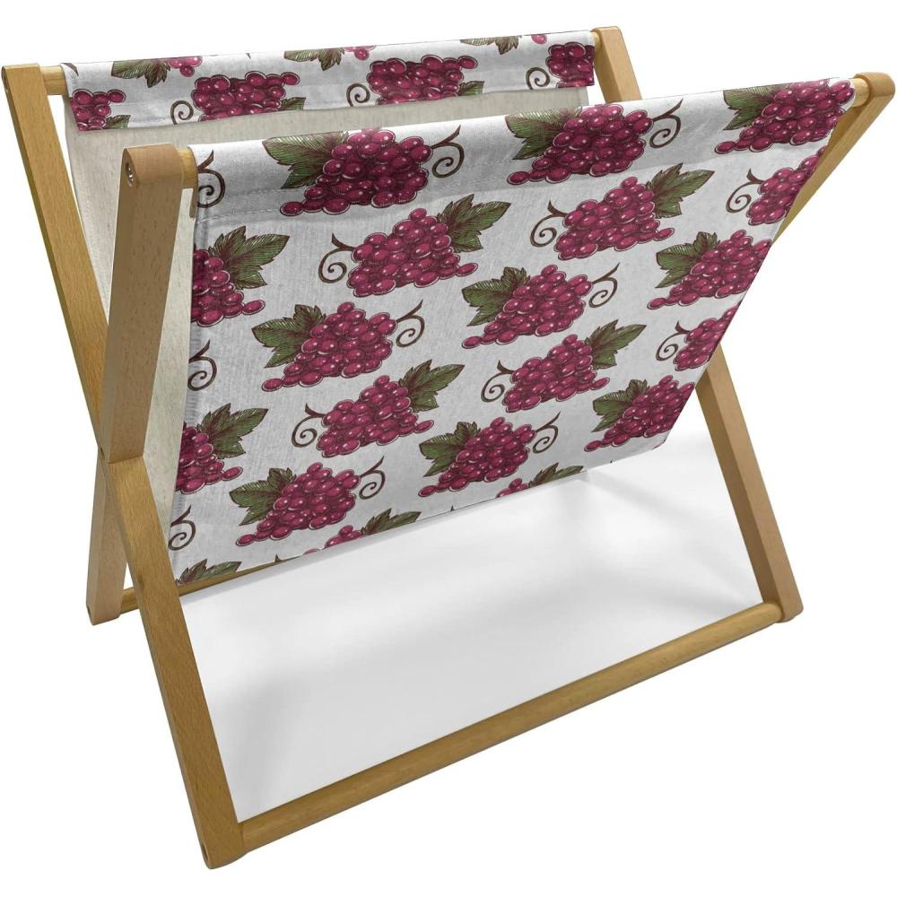 imageAmbesonne Romantic Magazine and Book Holder Love Theme Unicorns in Hearts for Valentines Day Decorative Floor Rack Organizer for Living Room 22x19 Pale Pink Pastel Yellow Pale MauveRaspberry Green and Burgundy