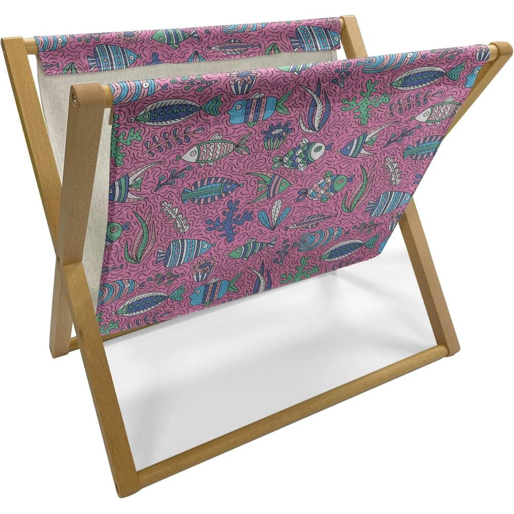 imageAmbesonne Romantic Magazine and Book Holder True Love Lettering with Heart Shapes Doodle Valentines Day Theme Decorative Floor Rack Organizer for Living Room 22x19 Pale Pink Black and WhitePink and Blue Violet