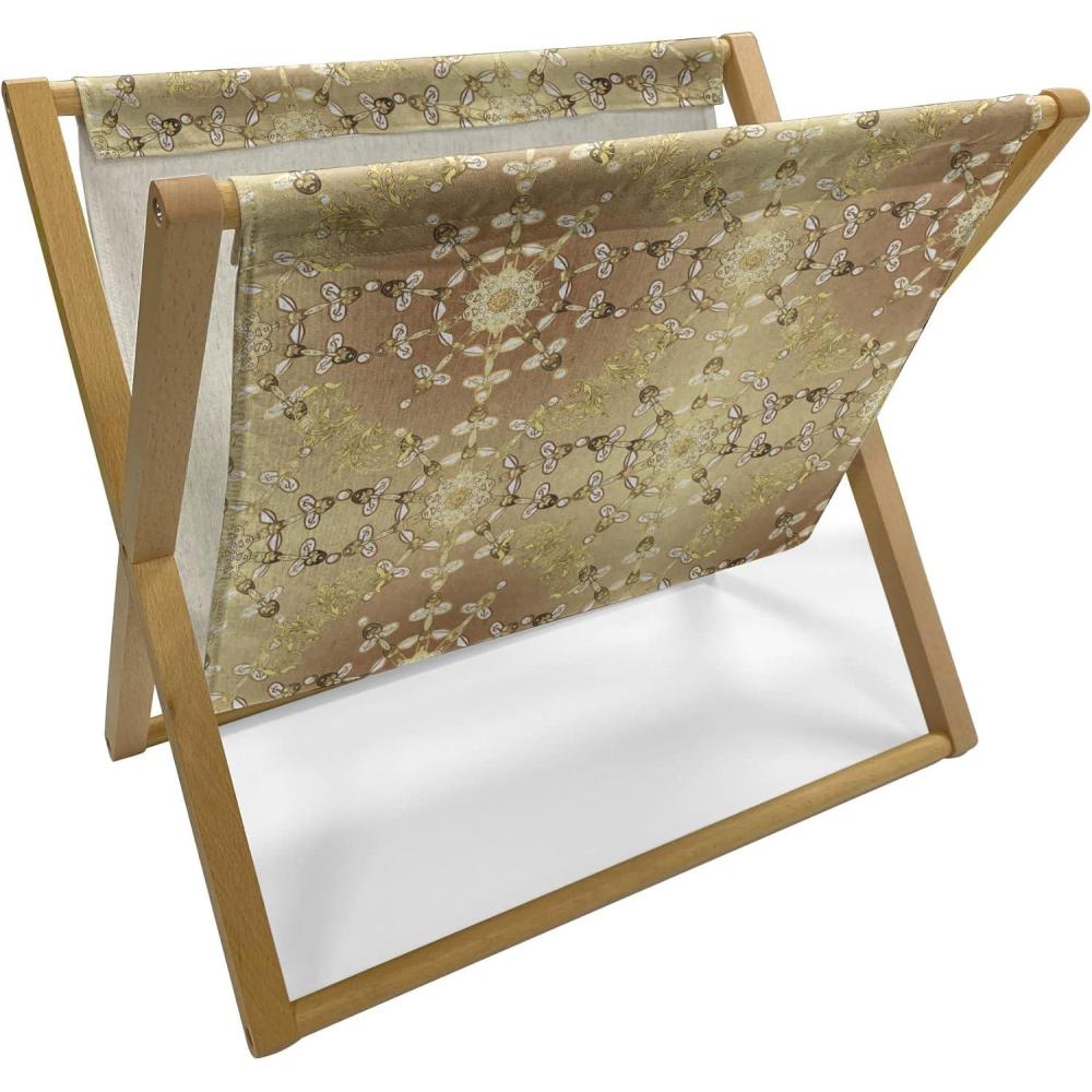imageAmbesonne Romantic Magazine and Book Holder Valentines Day Themed Victorian Swirling Ornamental Hearts Pattern Decorative Floor Rack Organizer for Living Room 22x19 Rose SalmonCaramel and Multicolor