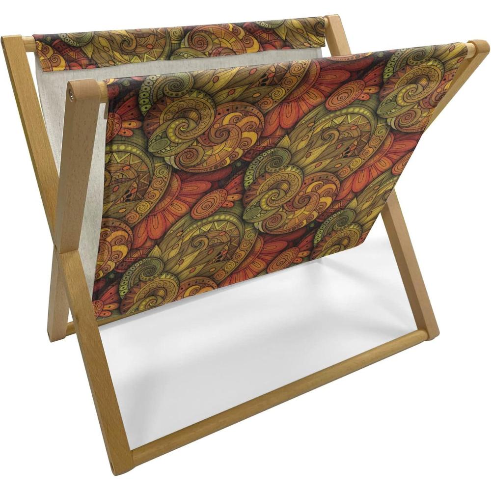 imageAmbesonne Shabby Flora Magazine and Book Holder Romantic Rose Petals with Branches Nature Beauty Valentine Feminine Print Floor Rack Decor for Interior of Home amp Office 22 x 19 Pink and YellowReseda Green Orange