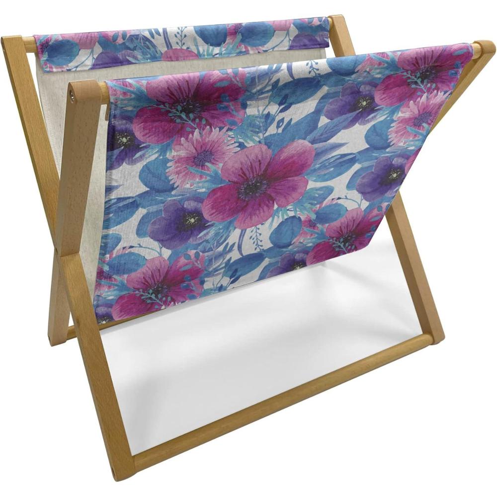 imageAmbesonne Valentine Magazine and Book Holder Continuous Colorful Pattern Irregular Hatched Hearts Decorative Floor Rack Organizer for Living Room 22x19 Marigold Pistachio GreenAzure Blue Magenta