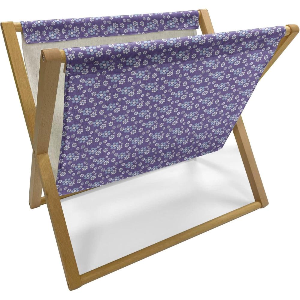 imageAmbesonne Valentines Day Magazine and Book Holder Continuing Composition of Dotted Heart Shapes Decorative Floor Rack Organizer for Living Room 22x19 Ruby PinkBlue Violet and White