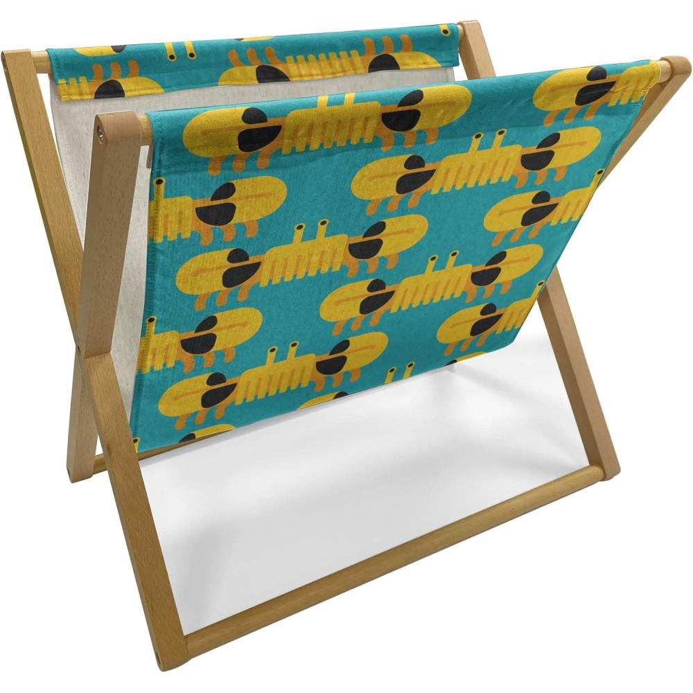 imageAmbesonne Valentines Day Magazine and Book Holder Dandelions in The Form of Hearts on a Plain Background Print Decorative Floor Rack Organizer for Living Room 22x19 Dark Coral PinkEarth Yellow and Teal