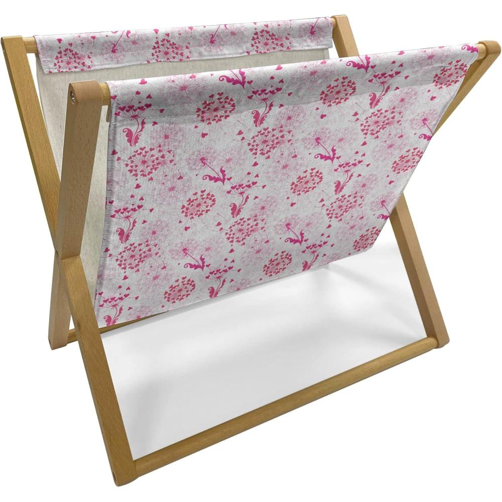 imageAmbesonne Valentines Day Magazine and Book Holder Dandelions in The Form of Hearts on a Plain Background Print Decorative Floor Rack Organizer for Living Room 22x19 Dark Coral PinkDark Coral Pink