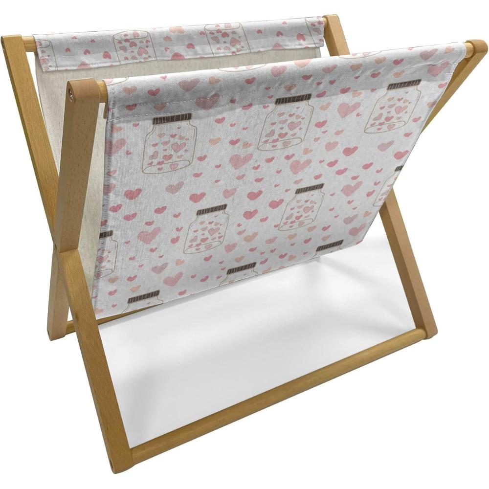 imageAmbesonne Valentines Day Magazine and Book Holder Doodle Style Romantic Hearts in and Around Jars Love Themed Floor Rack Decor for Interior of Home amp Office 22 x 19 Rose Dark Taupe and WhiteRose Dark Taupe and White