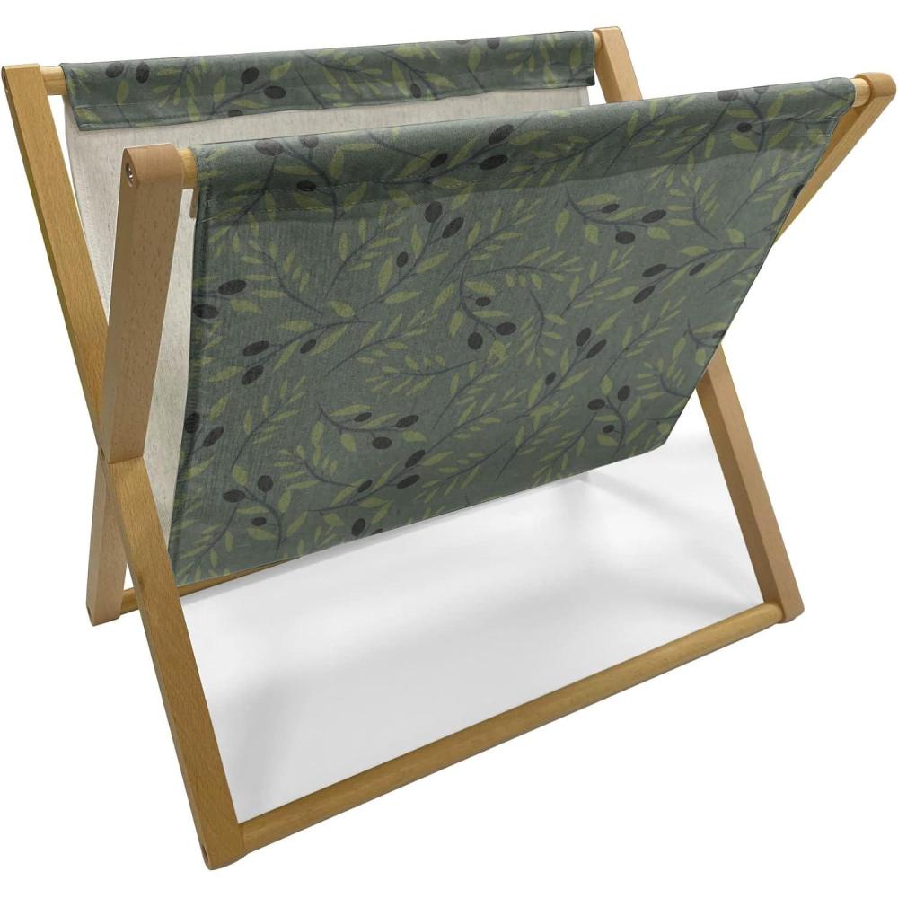 imageAmbesonne Valentines Day Magazine and Book Holder Hearts Arranged into Diagonal Squares Decorative Floor Rack Organizer for Living Room 22x19 Seafoam Dark CoralEvergreen Sage Green