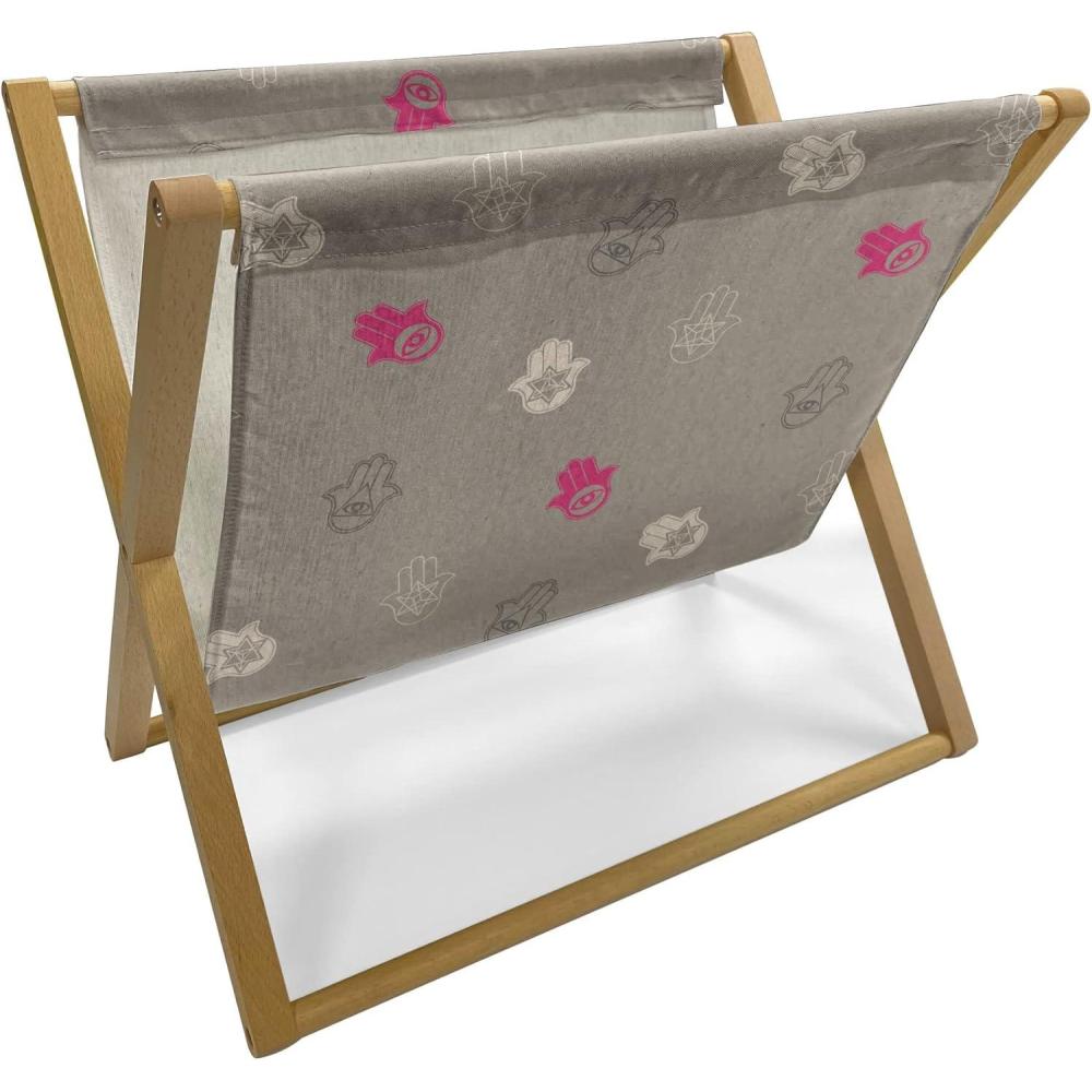 imageAmbesonne Valentines Day Magazine and Book Holder Hearts Arranged into Diagonal Squares Decorative Floor Rack Organizer for Living Room 22x19 Seafoam Dark CoralDark Tan Champagne