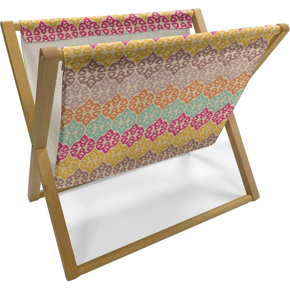 imageAmbesonne Valentines Day Magazine and Book Holder Hearts Arranged into Diagonal Squares Decorative Floor Rack Organizer for Living Room 22x19 Seafoam Dark CoralBeige and Multicolor