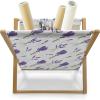 Ambesonne Bird Magazine and Book Holder, Rhythmic Valentines Birds on Dark Tone Background, Decorative Floor Rack Organizer for Living Room, 22″x19″, Hunter Green Mint Green(Violet Fern Green)