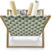 Ambesonne Bird Magazine and Book Holder, Rhythmic Valentines Birds on Dark Tone Background, Decorative Floor Rack Organizer for Living Room, 22″x19″, Hunter Green Mint Green(Pale Green Reseda Green)