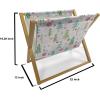 Ambesonne Bird Magazine and Book Holder, Rhythmic Valentines Birds on Dark Tone Background, Decorative Floor Rack Organizer for Living Room, 22″x19″, Hunter Green Mint Green(Pearl and Multicolor)