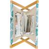 Ambesonne Bird Magazine and Book Holder, Rhythmic Valentines Birds on Dark Tone Background, Decorative Floor Rack Organizer for Living Room, 22″x19″, Hunter Green Mint Green(White Teal Seafoam)