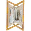 Ambesonne Bird Magazine and Book Holder, Rhythmic Valentines Birds on Dark Tone Background, Decorative Floor Rack Organizer for Living Room, 22″x19″, Hunter Green Mint Green(Orange Violet)