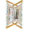 Ambesonne Bird Magazine and Book Holder, Rhythmic Valentines Birds on Dark Tone Background, Decorative Floor Rack Organizer for Living Room, 22″x19″, Hunter Green Mint Green(Green Slate Blue)