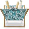 Ambesonne Bird Magazine and Book Holder, Rhythmic Valentines Birds on Dark Tone Background, Decorative Floor Rack Organizer for Living Room, 22″x19″, Hunter Green Mint Green(White Teal Seafoam)