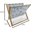 Ambesonne Bird Magazine and Book Holder, Rhythmic Valentines Birds on Dark Tone Background, Decorative Floor Rack Organizer for Living Room, 22″x19″, Hunter Green Mint Green(Sea Blue White)