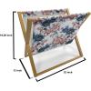 Ambesonne Bird Magazine and Book Holder, Rhythmic Valentines Birds on Dark Tone Background, Decorative Floor Rack Organizer for Living Room, 22″x19″, Hunter Green Mint Green(Rust Dark Blue)