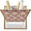 Ambesonne Bird Magazine and Book Holder, Rhythmic Valentines Birds on Dark Tone Background, Decorative Floor Rack Organizer for Living Room, 22″x19″, Hunter Green Mint Green(Champagne Burnt Sienna)