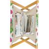 Ambesonne Bird Magazine and Book Holder, Rhythmic Valentines Birds on Dark Tone Background, Decorative Floor Rack Organizer for Living Room, 22″x19″, Hunter Green Mint Green(Green Magenta)