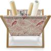 Ambesonne Bird Magazine and Book Holder, Rhythmic Valentines Birds on Dark Tone Background, Decorative Floor Rack Organizer for Living Room, 22″x19″, Hunter Green Mint Green(Eggshell and Vermilion)