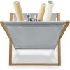 Ambesonne Cartoon Magazine and Book Holder, Pastel Funny Animals with Hearts Valentines Day Beauty Love Theme, Decorative Floor Rack Organizer for Living Room, 22″x19″, Peach Pink and Pale Pink(Pale Slate Blue and White)
