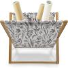 Ambesonne Cartoon Magazine and Book Holder, Pastel Funny Animals with Hearts Valentines Day Beauty Love Theme, Decorative Floor Rack Organizer for Living Room, 22″x19″, Peach Pink and Pale Pink(Ivory Dark Purple Grey)
