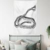 Ambesonne Compass Tapestry, Compass Illustration with Lettering Nautical Ocean Adventure Themed Print, Wide Wall Hanging for Bedroom Living Room Dorm, 60″ X 40″, Night Blue Beige(Black White)